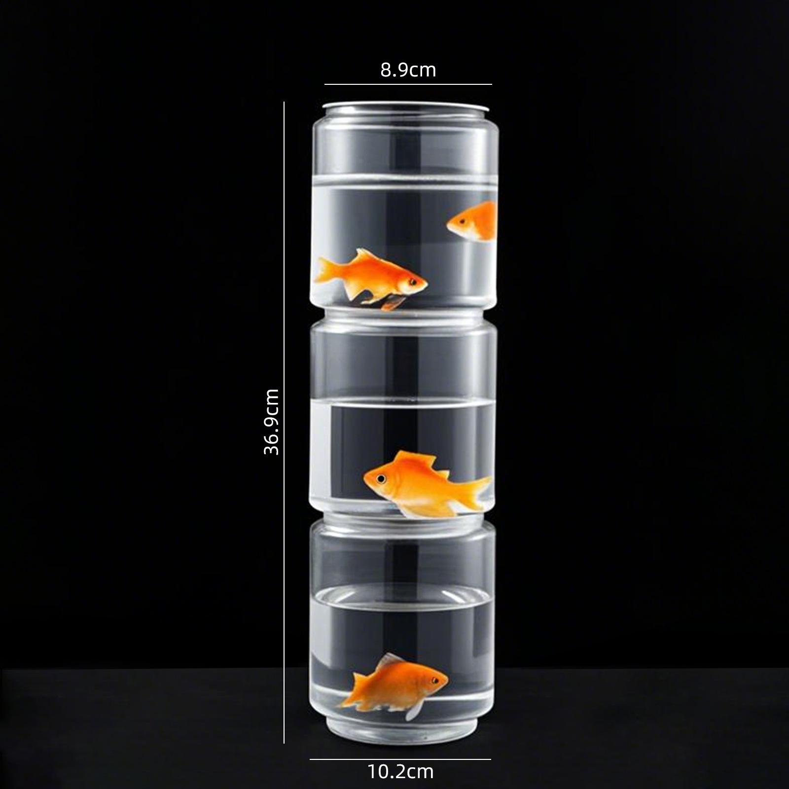 

Екологічно чистий акваріум для рибки бета: Декоративний штабельований акваріум для вітальні чи офісу - Підходить для золотих рибок High Definition Transparent [PET Material]