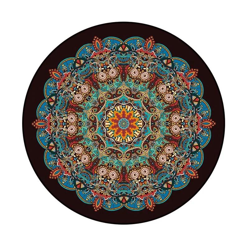 Bohemia Mandala Round Carpet Living Room Geometric Ethnic Flowers Bedroom  Anti-slip Vintage Floor Mat Home Decoration