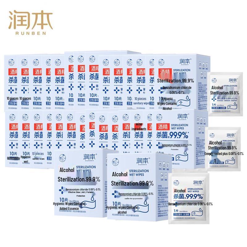 Runben Alcohol Antibacterial Wet Wipes