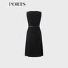 PORTS Black Acetate Gold Lurex Midi Dress