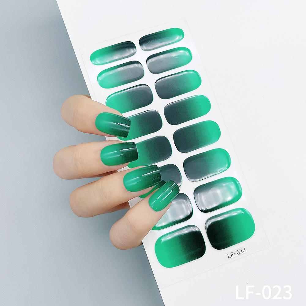 LF No-Bake Waterproof Gel Nail Stickers - Solid, Glitter, Color Block, Gradient Full Cover