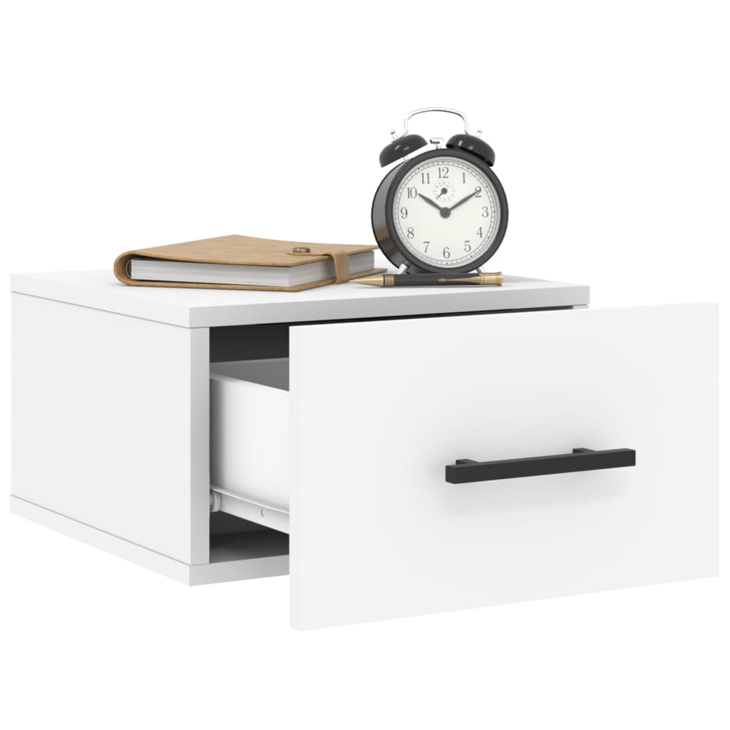 Wall Mounted Nightstand White 35 x 35 x 20 cm