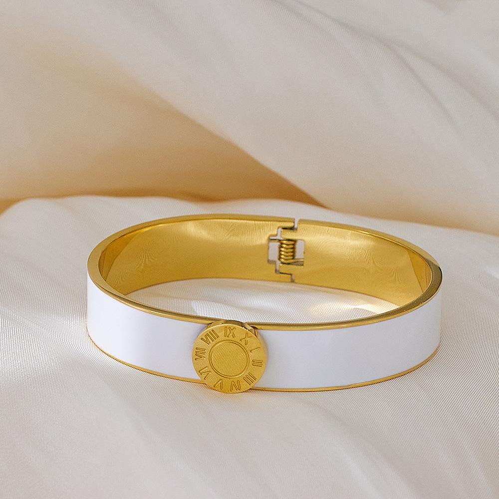 Lente Armband Groothandel Ronde Romeinse Cijfers Gekleurd Emaille Lijmdruppel Armband voor Vrouwen