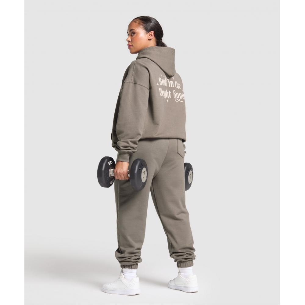 Gymshark Built In The Weight Room Hoodie Camo Brown B2b2h Nby9