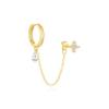 ROXI S925 Silver Petals Stud Earring Microinlaid Colorful Cubic Zirconia Chain Tassel Earrings For Women Dangle Earring