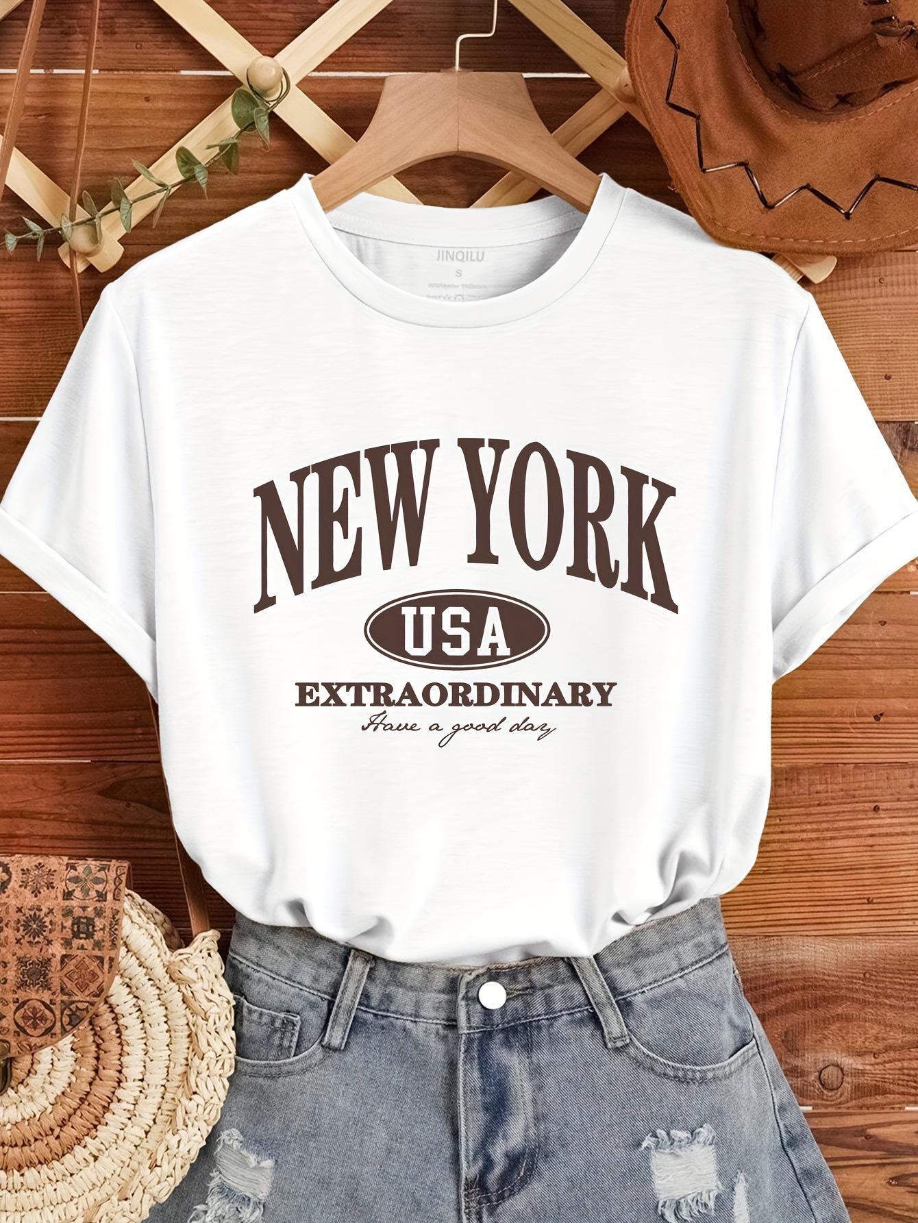 

Summer Women s Round Neck Short Sleeve Fashion T-shirt - Trendy Plus Size Casual Top L