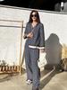 Women's Long Sleeve Shirt & High Waist Pants Two-Piece Set with Positioning Print