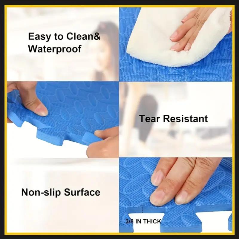 6/12 Pcs Children's Foam Flooring EVA Interlocking Non Slip Patchwork Mats Thick Solid Color Play Mats Soft Non Toxic Floor Mats