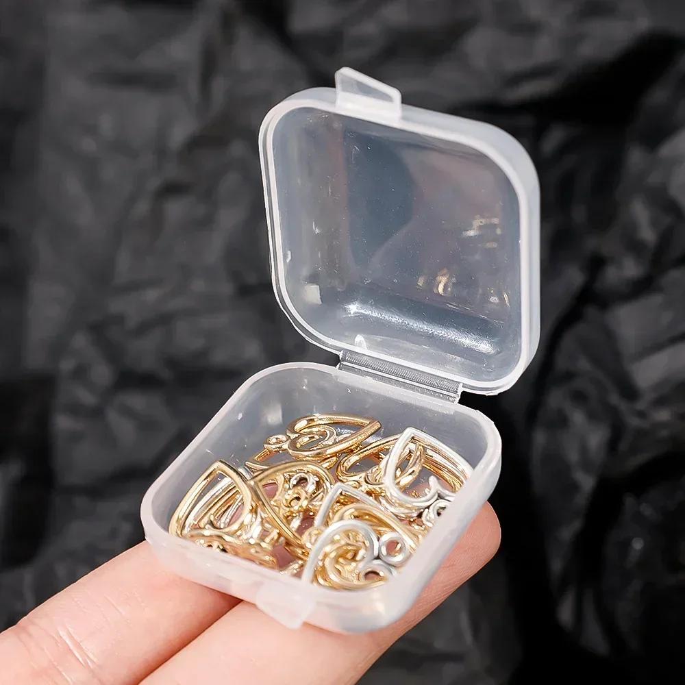 Mini Quadratische Aufbewahrungsbox Transparentes Plastik Klappdeckel Kleine Box Pille Schmuck Ohrringe Staubdicht Aufbewahrungspack Boxen