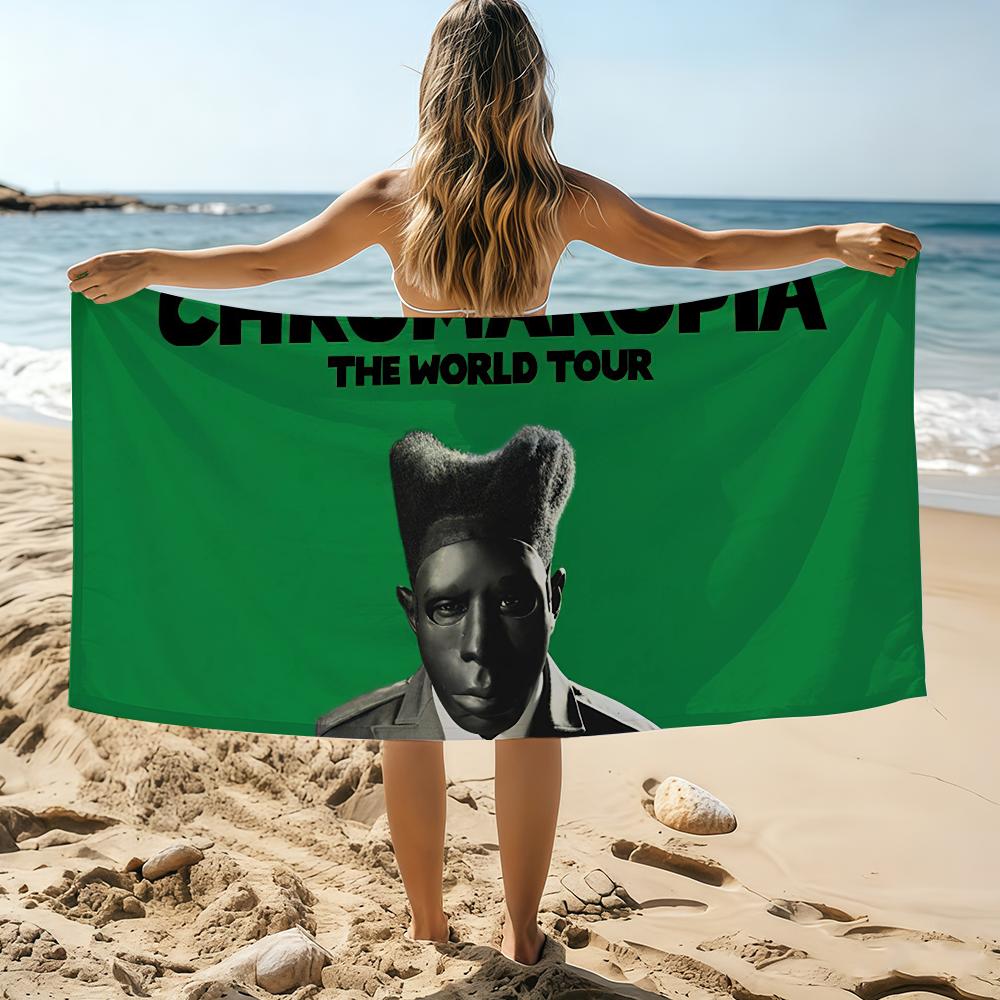 

Rapper T-Tyler C-Creator Chromakopia Towel Beach Towel Oversized Quick Dry Towel Absorbent Soft Swim BeachTowels for Men Women W40*H60(CM)