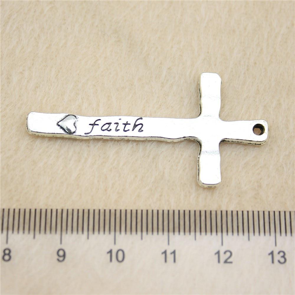 

6 шт., подвески-подвески Faith Believe Cross 47x23 мм, принадлежности для ювелирных изделий, компоненты B12135