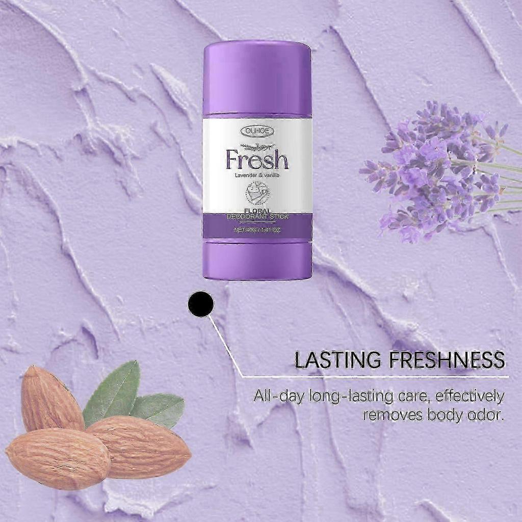 Long-Lasting Underarm Treatment Stick - Refreshing Lavender Scent, Mild Anti-Perspiration, Skin-Friendly Body Care