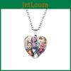 Delightful Taylor Swift Heart Pendant Necklace For Kids Colorful Patterned Alloy Chain Accessory