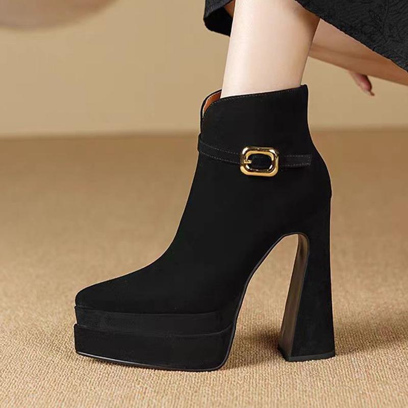 Fashion Super High Heels Women Ankle Boots Pointed Toe Luxury Shoes Fashion Winter Woman Pumps 2025 Dress Luxury Botas De Mujer Zapatos