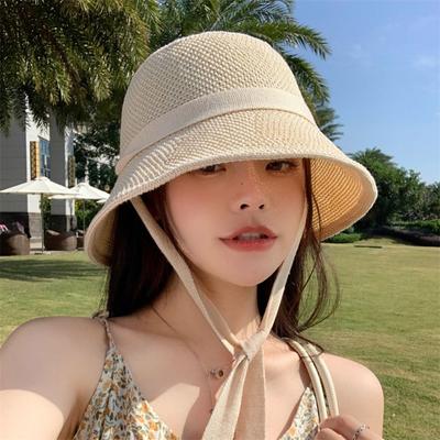 Spring Summer Women Sun Hat Anti-UV Fisherman Hat Fashion Knitted Sun Hat  Girls