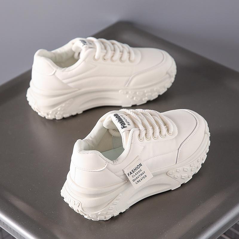 

Обувь для папы, женская, весна и осень, новая, универсальная, на толстой подошве, спортивная и досуговая, женская, увеличивающая рост, беговая женская обувь 40 бежевый