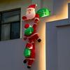 Santa Claus Climbing Window Light-Up Hat Figurine - Christmas Outdoor Inflatable Decoration