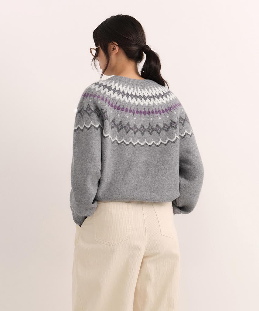 MUSINSA STANDARD WOMAN Women'S York Fair Isle Crew Neck Knit [Grey]