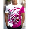 Men's 3D Cartoon Print T-Shirt - Casual Crew Neck T-shirt with Playful Cartoon Character Design