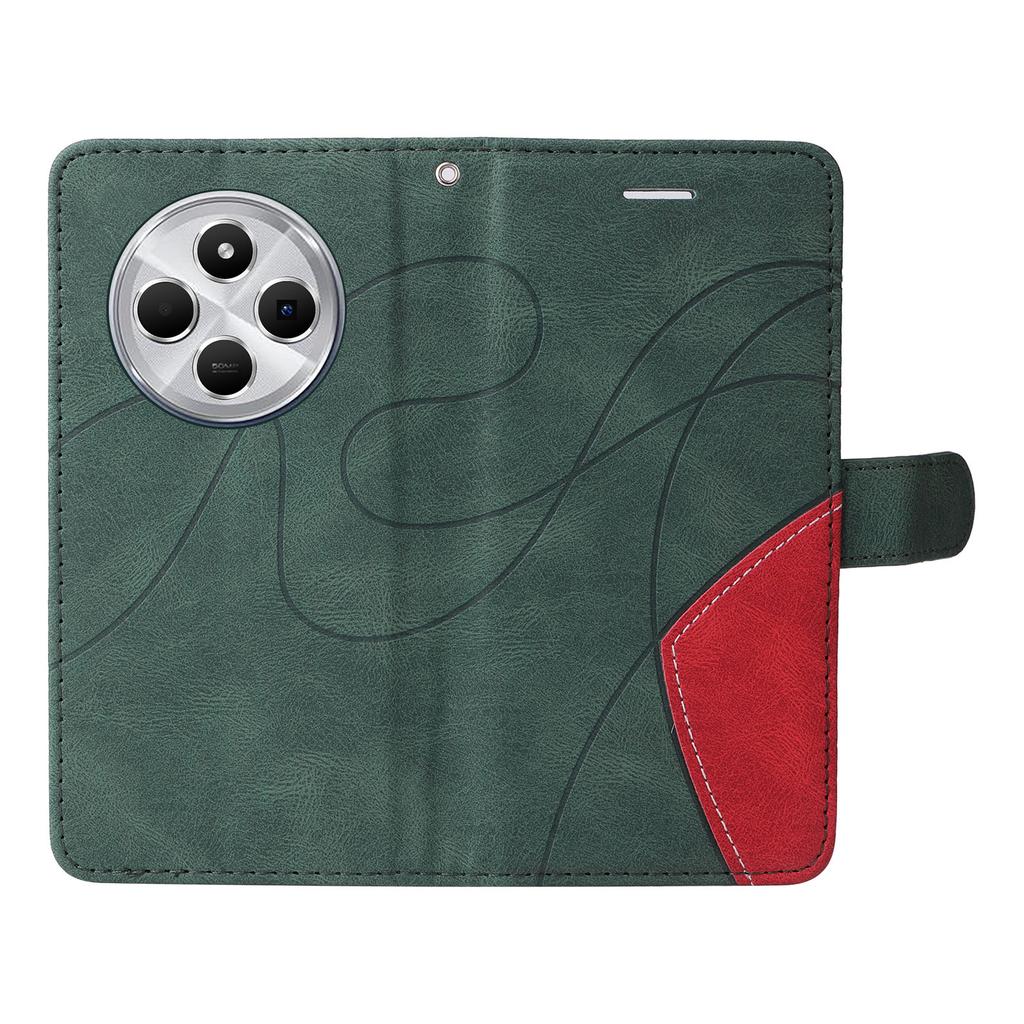 For Xiaomi Poco C75 4G/Redmi 14R 5G/14C 4G Leather Case Wallet Stand Color Splicing Phone Cover