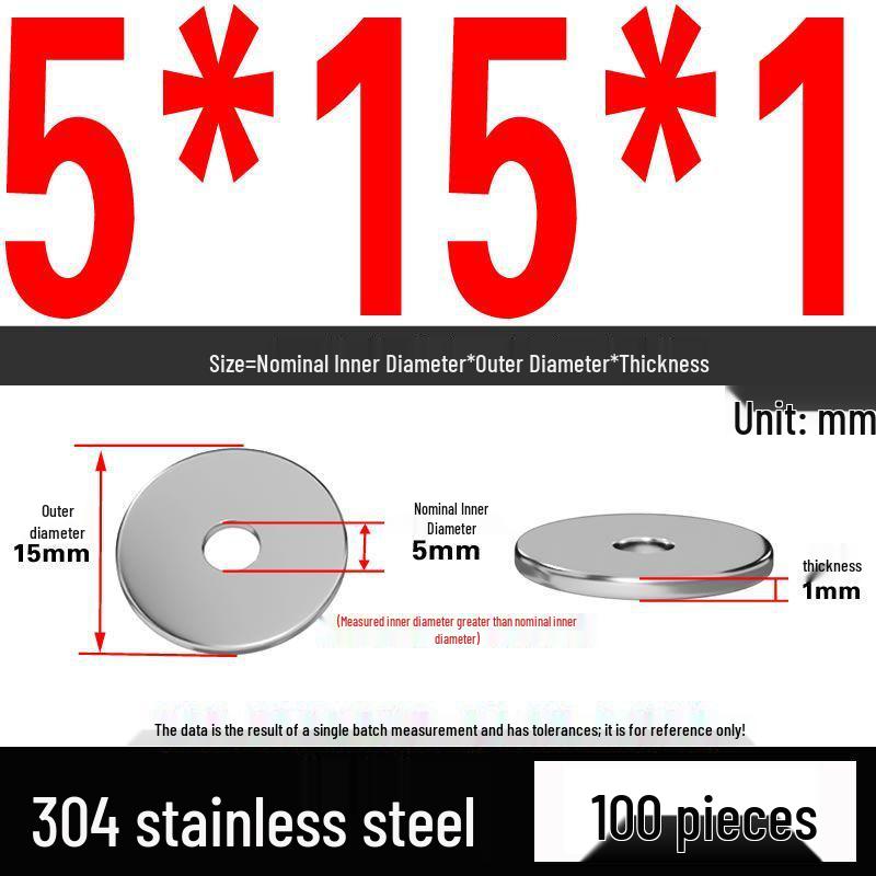 Thickened 304 Stainless Steel Flat Washer Spacer (M2-M36)