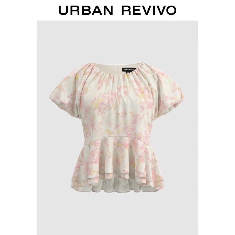 UR Women s Floral Print Short Sleeve Blouse XS