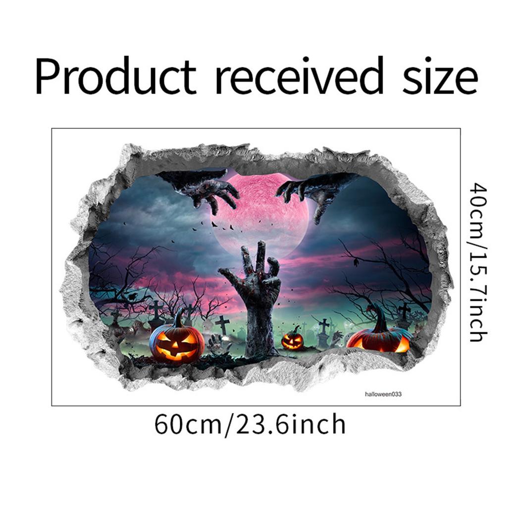 3d Wall Stickers Scary Ghost Halloween Removable Interior Decoration Scary Atmosphere Bar Party Spooky Decoration Props.