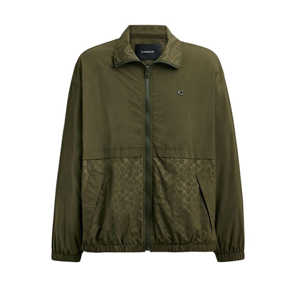 

Coach FW24 Однотонная куртка на молнии с длинным рукавом и принтом логотипа Мужская куртка Зеленая CR358-CCF XS