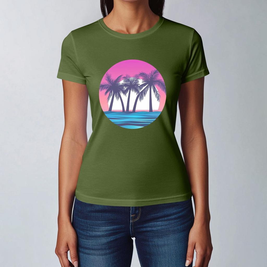 Women's Fashion Casual Printed Short Sleeve Round Neck Pullover Tops