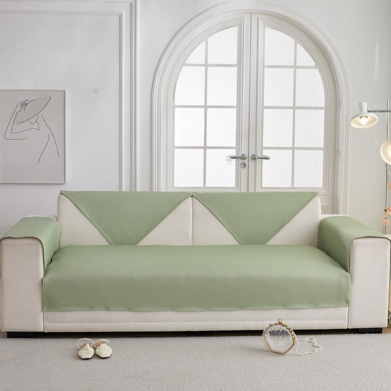 Summer Mat Ice Silk Sofa Cushion New Summer Solid Color Sofa Cover Full Cover Non-slip Sofa Cover Cloth Towel