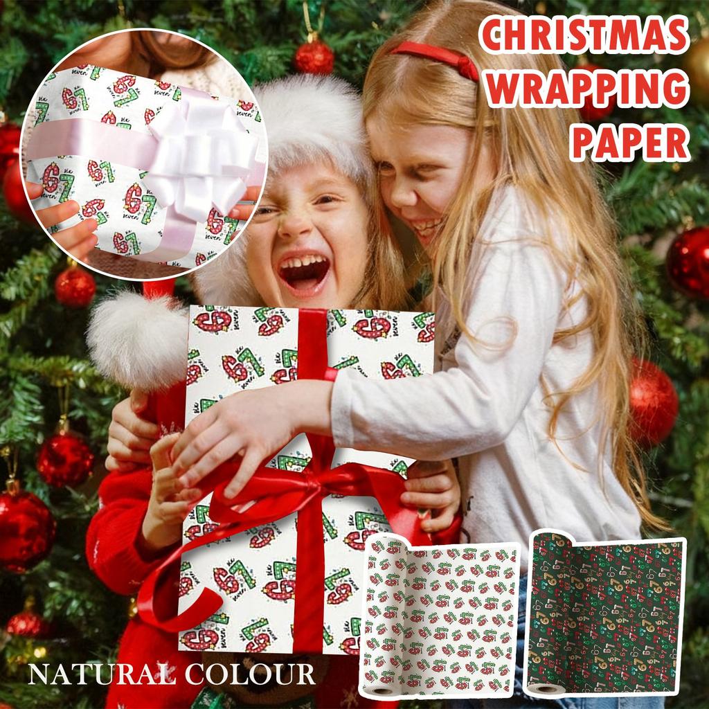 Christmas Gift Wrapping Paper Roll Holiday Decorative Packaging Material
