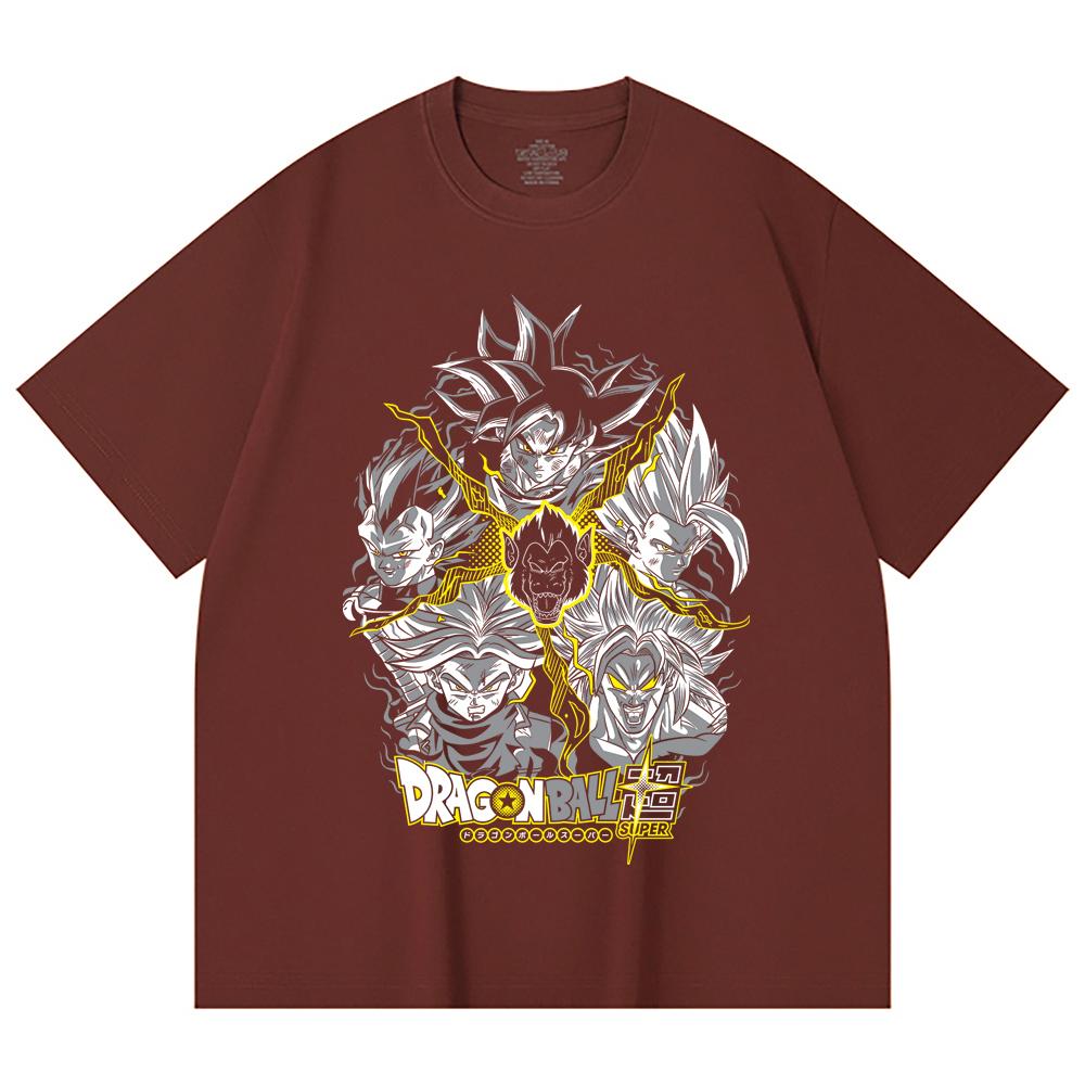 230 Gsm 100% Cotton Dragon Ball V49 Super Saiyan Print Unisex Heavy Cotton T Shirt