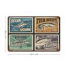 1-Pack Distressed Vintage Wall Plaque, 20×30cm and 30×40cm, Rusted Metal Decor for Kitchen, Cafe, Lobby or Study