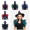 Costume Luxury Feather Shawl Punk Halloween Adjustable Feather Shrug Shawl Gothic Retro Shoulder Fake Collar Cosplay Party