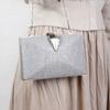 Silver Clutch Luxury Bags Womens  Designer Wedding Purse and Handbags Leaf Shape Hasp Phone Crossbody Bag