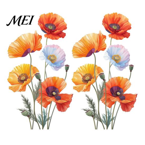 Adesivi Decorativi Floreali per Porte in Vetro 2 Pezzi Adesivi Murali Acquerello, Decalcomanie Floreali Impermeabili in PVC, Adesivi Versatili da Applicare e Staccare Pareti