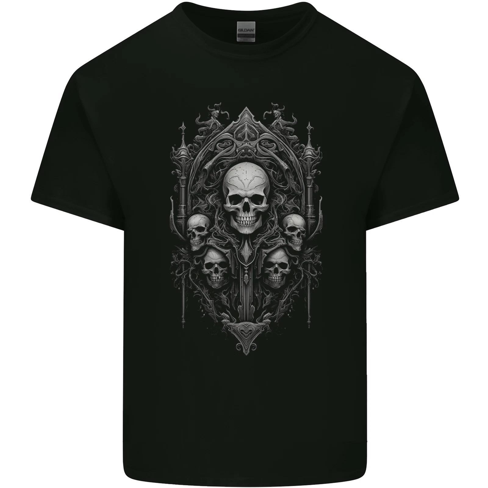 Immortal Skulls Gothic Goth Heavy Metal Rock Kids T-Shirt Childrens S
