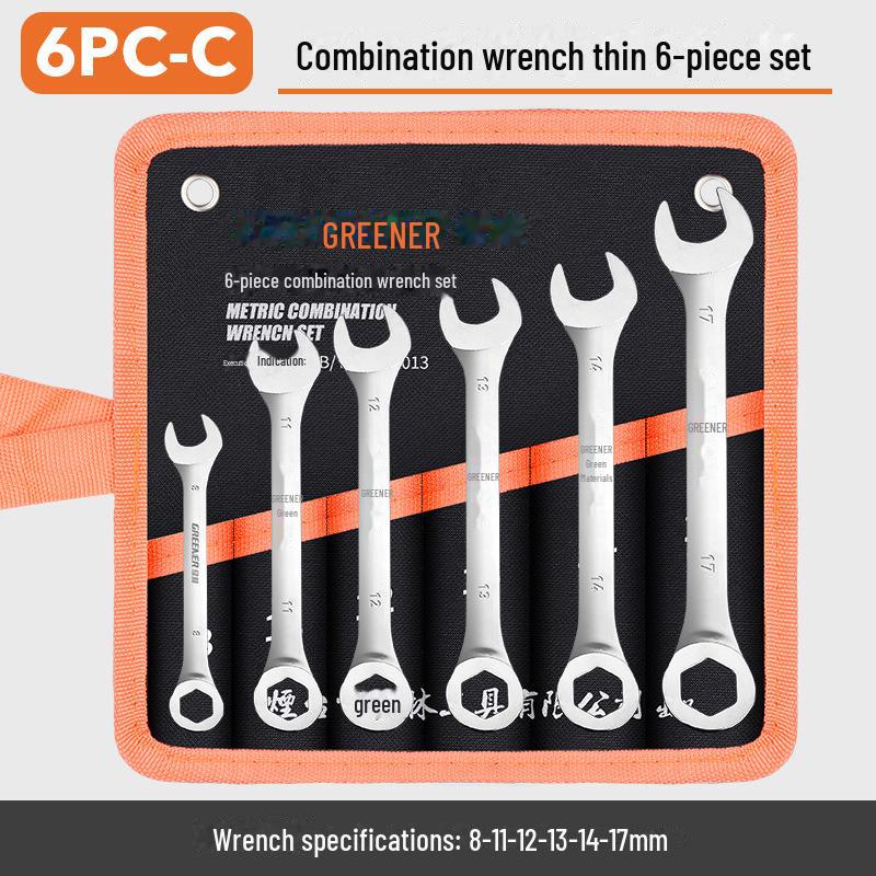 Green Forest Thin Open End Wrench Set: Complete Hardware Tool Set