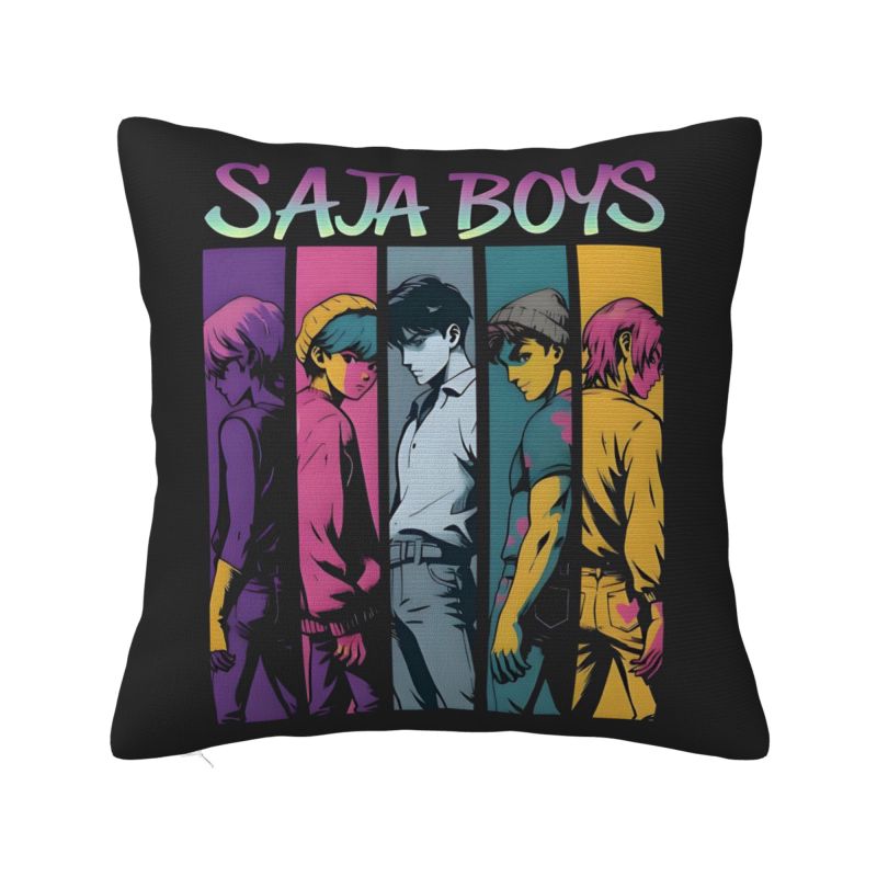 Vlastní povlak na polštář v severském stylu Kpop Hunter Demons 40x40cm Polyester Huntrix Povlak na polštář na pohovku Čtvercový povlak na polštář