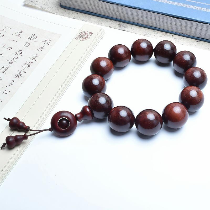 Venus Old Material Small-Leaf Red Sandalwood Prayer Beads Chain - High Oil Density, Unisex, New Chinese Style Decoration Gift