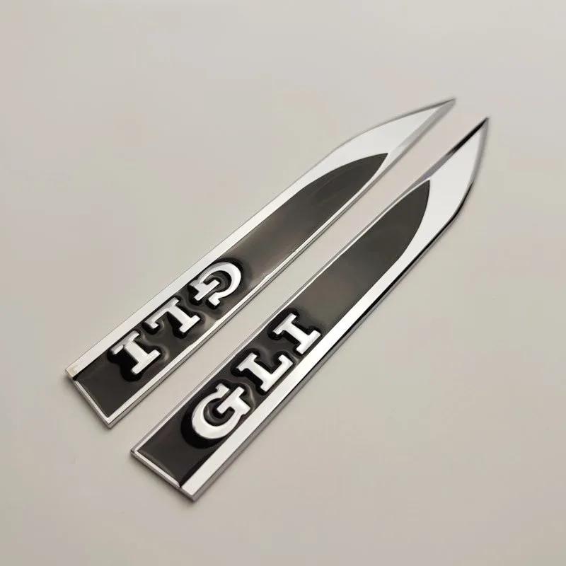 

2026 Hot For Volkswagen VW 1Pairs 3D Metal Car GLI Logo Letters Front Side Fender Badge Emblem Sticker For VW Sagitar Jetta GLI чорний