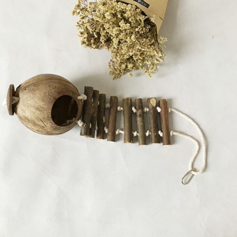 thumbnail image 2 of Natural Coconut Bird Nest 2-Pack - Hanging Hideaway For Parakeets Lovebirds Small Birds 2 of 12