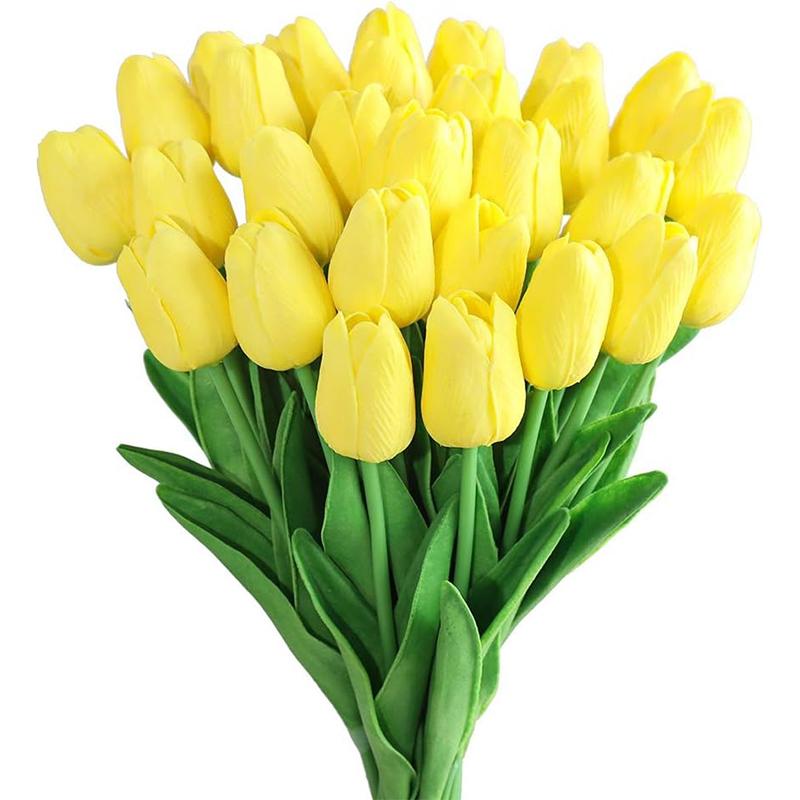 

29cm Yellow Tulip Simulation Feel Tulip Flower Home Decoration Ornaments Wedding Photography Props Fake Flowers 3/5/10pcs 3Pieces жёлтый