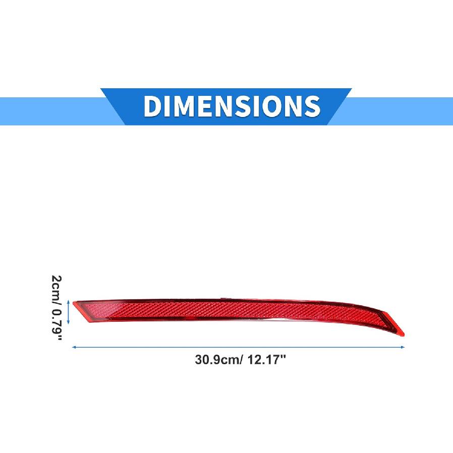 Stötfångarreflektor Kompatibel för Land Rover Range Rover Velar 2018-2023, Hållbar Plast Röd Bakre Vänster Stötfångarreflektor Sidomarkör
