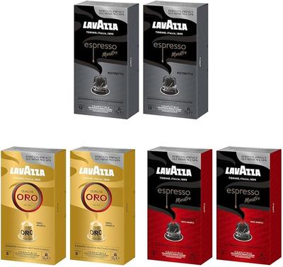 LAVAZZA Nespresso Compatible Assortment, 10 Capsules X 2 X 3 Varieties (20 Each of Oro, Ristritto, and Classico, Total 60 Capsules) [Bundle]