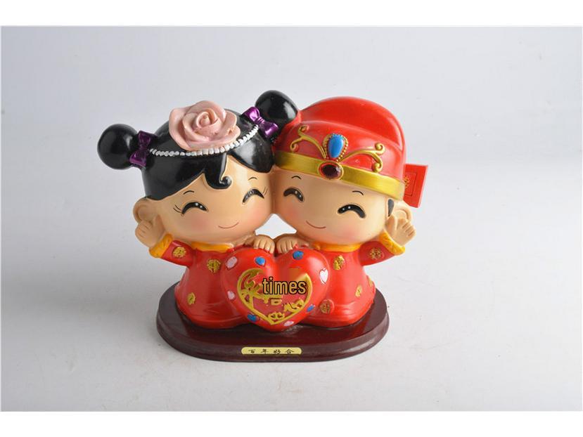 Handmade Chinese Wedding Ornaments: Hundred Years of Harmony Figurines 22x11x16 cm