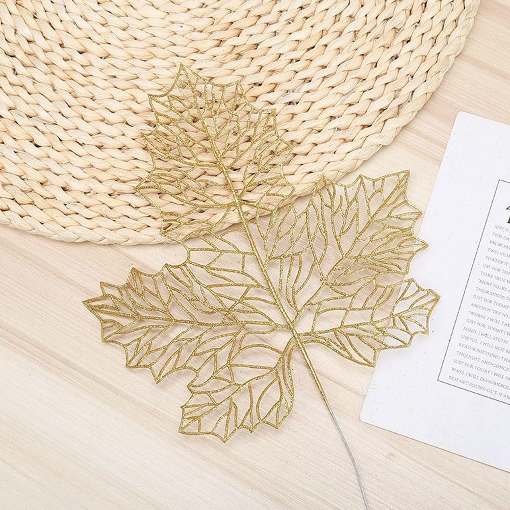 Wedding Home Glitter Glitter Leaves Christmas Tree Decor Artificial Flower Christmas Decorations