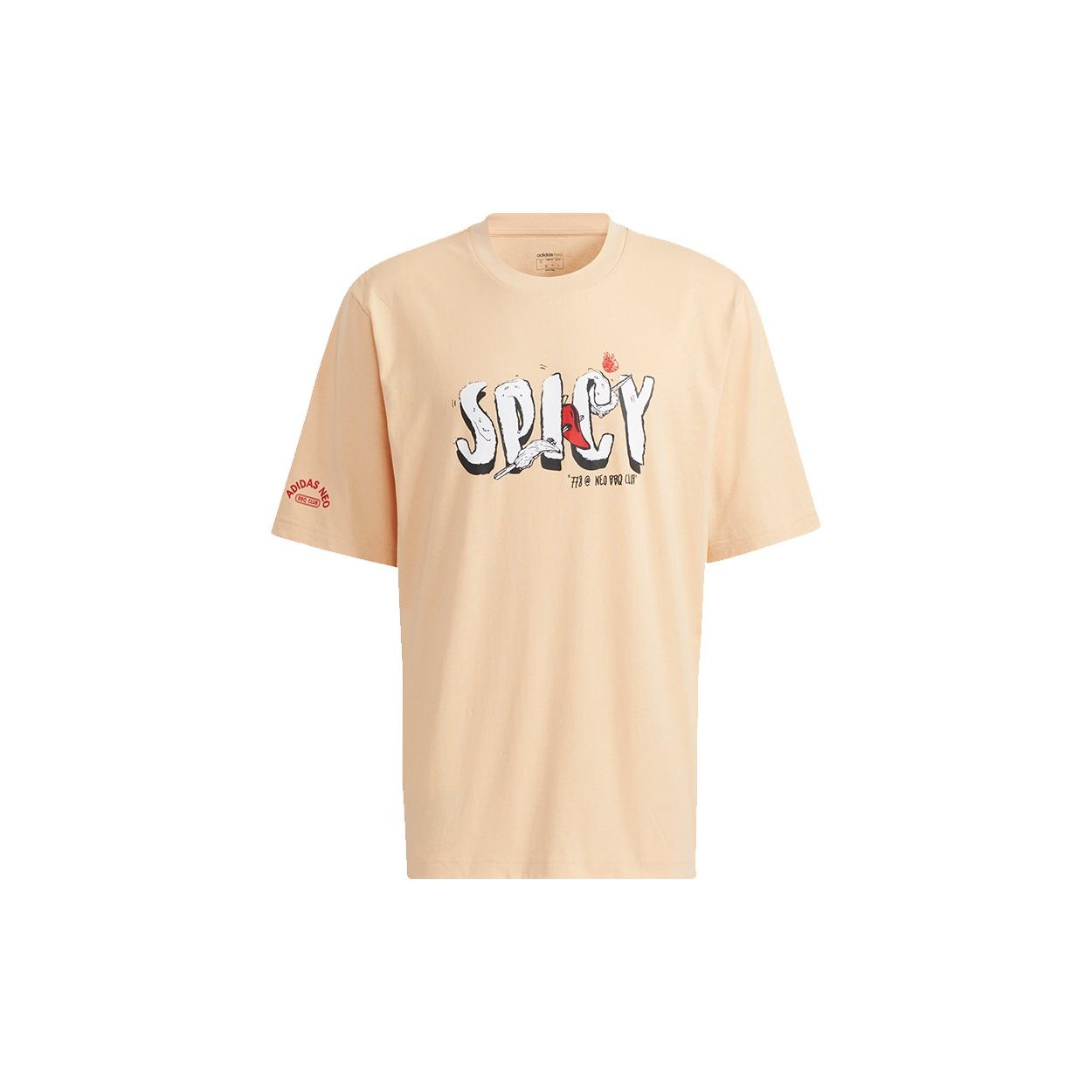 adidas neo M May Love Tee Subject Printing Loose Sports Short Sleeve Orange Men s H62000 M