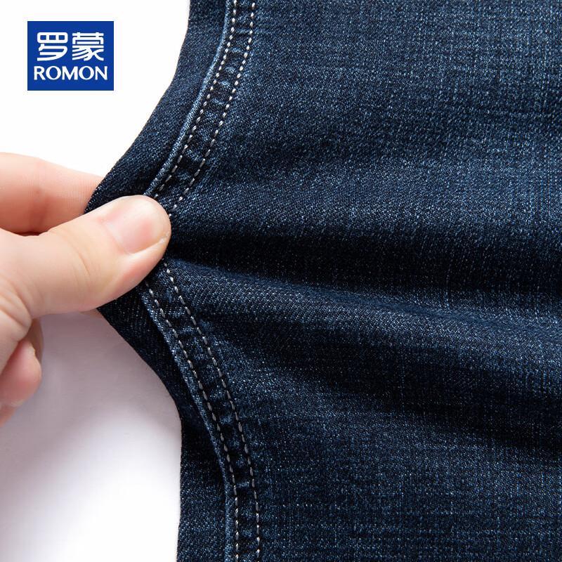 ROMON Men's Spring Autumn Casual Straight Fit Stretch Jeans