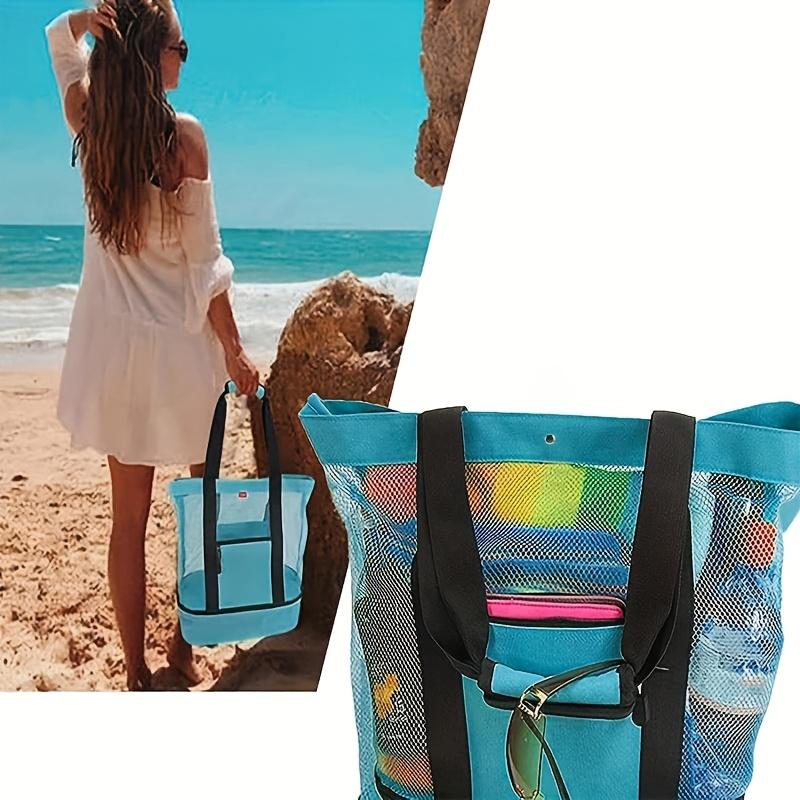 A Multifunctional Outdoor Travel Bag, Including A Toiletry Bag, Summer Items, and A Creative Mesh Beach Bag for Outdoor Trips.